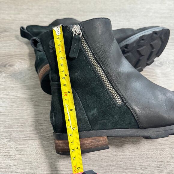 Sorel Genuine Suede Leather Waterproof Chelsea Chunky Sole Ankle Boots Black 10 - Picture 8 of 8
